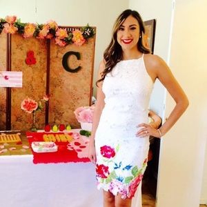 Bridal lace floral dress